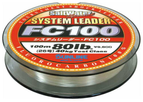 Sunline System Leader FC100 Fluorocarbon Salt /& Freshwater Fluoro Shock Leader