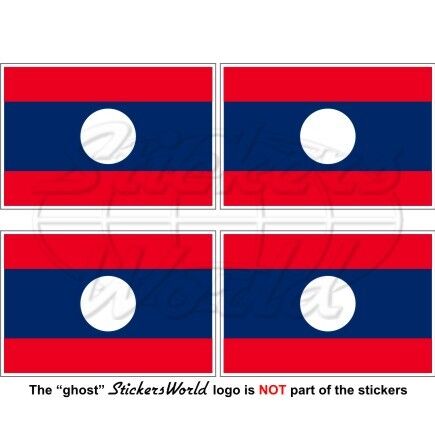 Laotischen Fahne Aufkleber 50mm x4 LAOS Flagge Demokratische Volksrepublik Laos