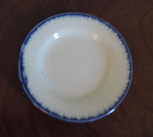 Staffordshire Small Antique Pearlware Cup Plate Leeds Blue Feather Edge 19th c