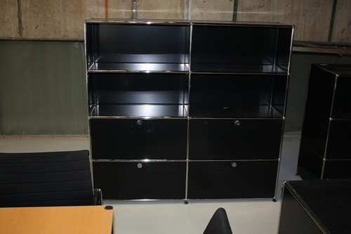 Klappen schwarz Aktenregal Regalwand USM Haller Highboard Regal 2 Auszüge