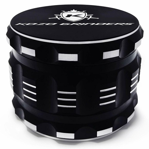 2.5/" Black Aluminium Kozo Best Herb Grinder Upgraded Version Large 4 Piece