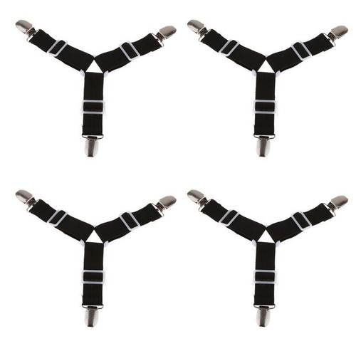 4 Triangle Lit Matelas Drap Clips Pinces Bretelles Jarretelle Attaches Support