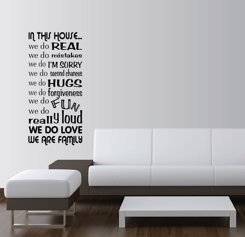 IN THIS HOUSE WE DO Vinyl Wall Word Art Quotes Sayings Lettering Decals Stickers