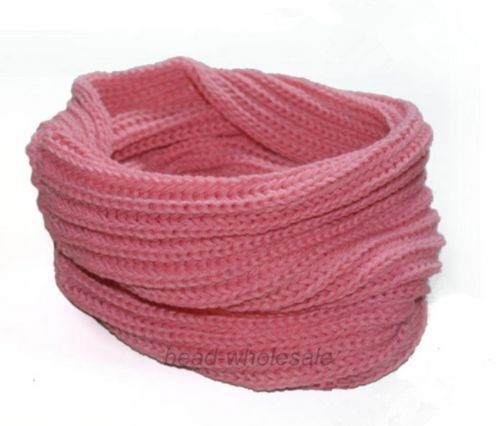 Men Women Wool Knit Winter Warm Cowl Neck Infinity Circle Scarf Shawl Xmas Gift 