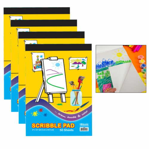 4 Sketch Book Drawing Scribble Pad Doodle Coloring Paper Art Craft Kids 50 Sheet 