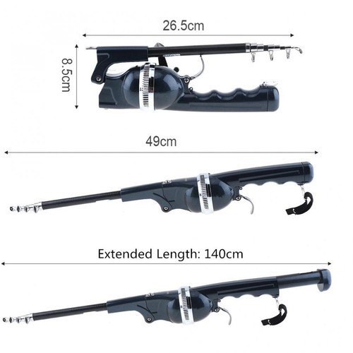 1.4m Foldable Fishing Rod Built-in Fishing Reel with 80m Line Portable Fish Rod