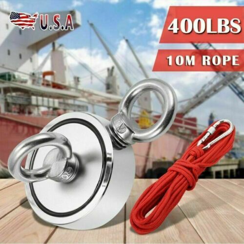 Details about  / 400LBS Double Sided Fishing Magnets Round Recovery Salvage Neodymium Hunt Magnet