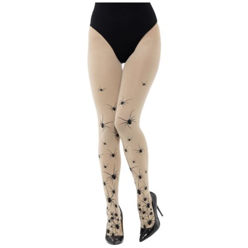 Ladies Crawling Spiders Opaque Spider Tights Halloween Hosiery Creepy Bugs Witch
