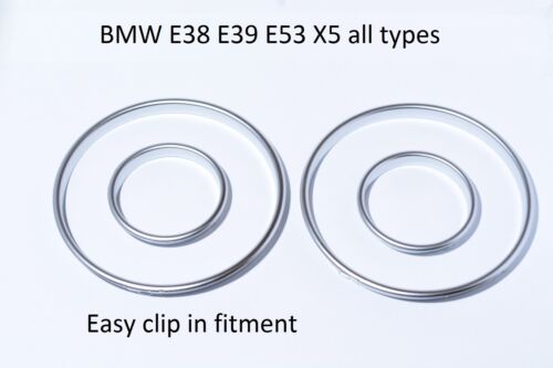 NEU BMW E38 E39 E53 X5 tachoringe satiniert silber gauge ring instrument matt M5 
