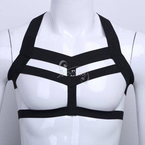 Men/'s Sissy Lingerie Nylon Stretchy Body Chest Harness Costume Club Wear Stage