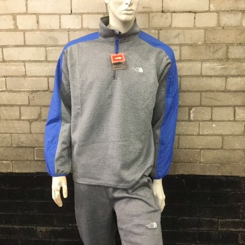 The north face half zip tech delta tracksuit slim leg grey blue large XL 44//46