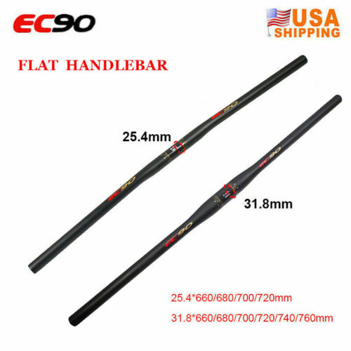 EC90 Carbon Fiber Handlebar 31.8/25.4mm Mountain Road Bike Riser Flat Bar Grips 
