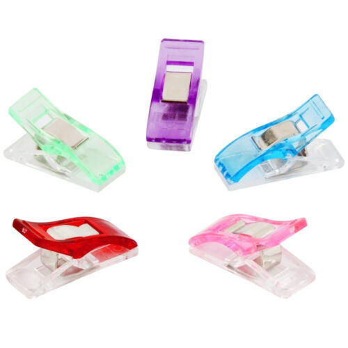 60PCS Colorful Sewing Craft Quilt Binding Plastic Clips Clamps Pack New Sale 