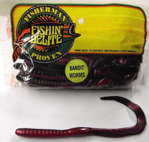 Made in The USA 60 Fishin/' Delite 5-3//4 inch Red Shad Worms 3-20 Count Pack