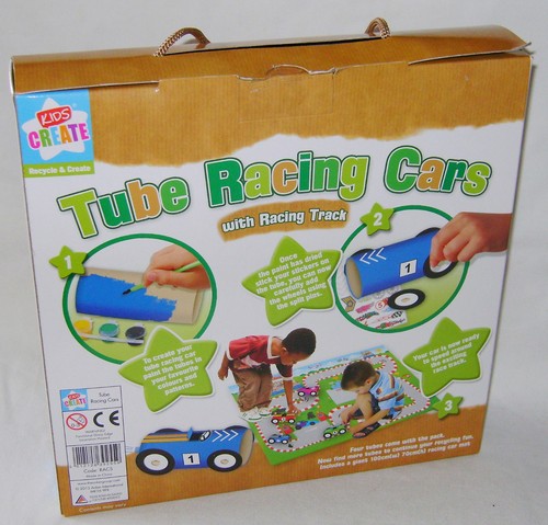 DMG NEW TUBE RACING CARS WITH TRACK MAT RECYCLE /& CREATE CRAFT SET ANKER SALE !