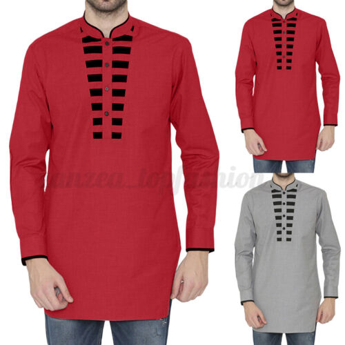 Mens Long Sleeve Indian Dress Kurta Party Ethnic Shirts Baggy Shirt T Shirt Tops
