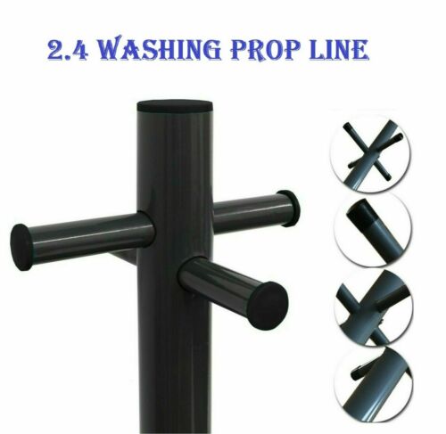 Details about  / 2 x  2.4m Washing Clothes Post Pole PVC Laundry Line Dryer Socket Galvanized New