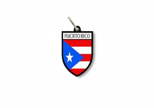 keychain key chain ring flag national souvenir shield puerto rico