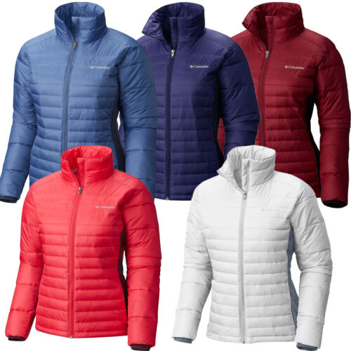 New Womens Columbia "Powder Pillow" Water Resistant Insulated Hybrid Jacket 