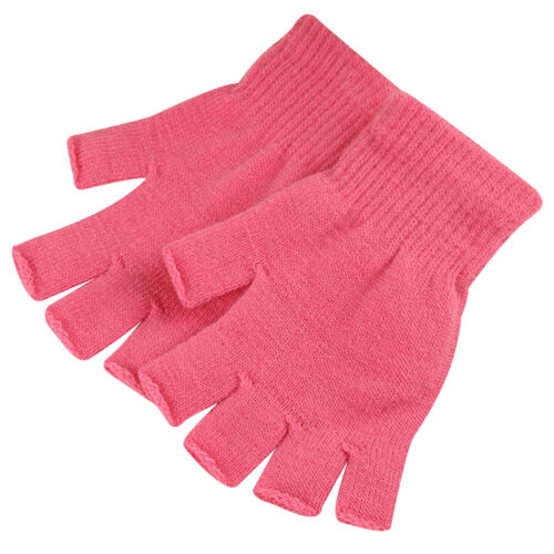 2 Pairs Men Women Knitted Fingerless Half Finger Winter Gloves Soft Warm Mittens