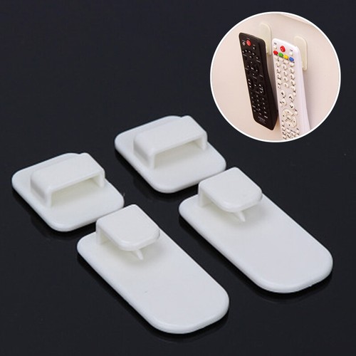 2Pc TV Remote Control Holder Hooks Self-adhesive Wall Hanger Racks Organizer