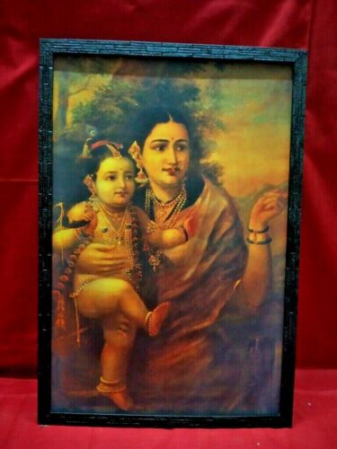 Raja Ravi Varma Wall Print with Frame Home Office Decor Gift New Indian Painting