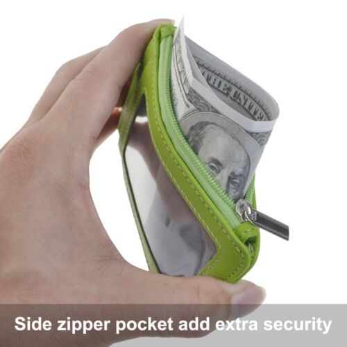 GOGO Credit Card ID Badge Holder with Side Zipper Pocket and Neck Lanyard