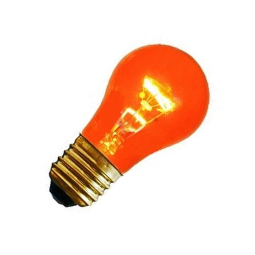 PACK OF 25 SIVAL 15W 130V A15 E27 BASE TRANSPARENT AMBER INCAND APPLIANCE BULB