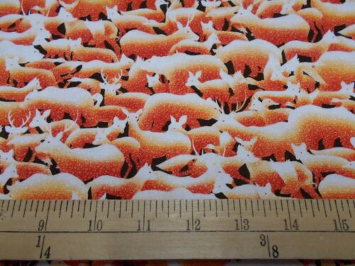 1 yard Rjr "Silent Harmony" Orange Packed Animals Fabric 