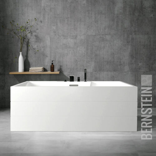Freistehende Badewanne NADI Pro PLUS Acryl Weiß 170x75x60 cm Wannenarmatur 6080