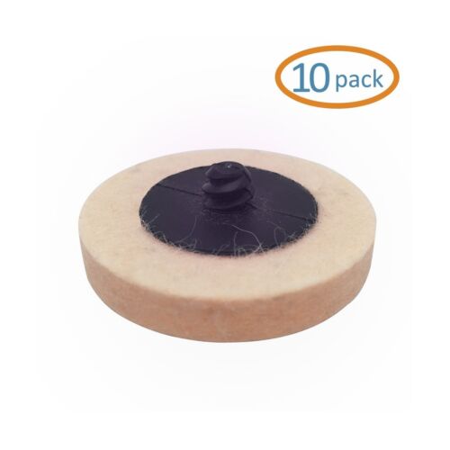 10 pc Roloc Style 2&#034; Compressed Wool Fabric QC Disc Polishing Buffing Pads Wheel