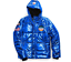 RARE Champion x NASA Metallic Puffer Jacket Mens Size Blue Quilted Space