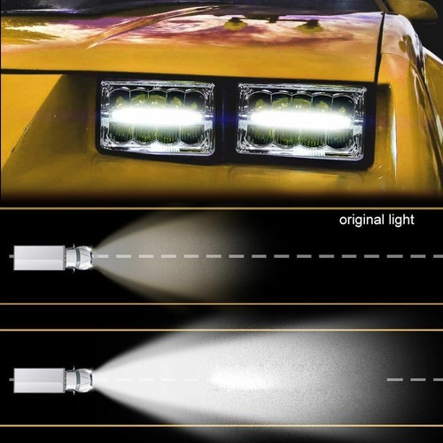 4pcs 4x6/'/' LED Headlight For Kenworth T800 Freightliner FLD120 Peterbilt 379 378