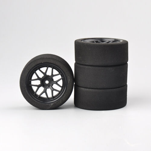 4Pcs 12mm Hex Foam Tires Wheel Rims 23002 For RC HSP HPI 1:10 On-Road Racing Car