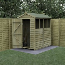 Garden Shed 4x6 Apex Single Door 4 Window - Forest 4Life Wooden Storage Shed