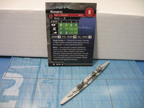 Axis /& Allies War at Sea Condition Zebra Nurnberg 26//40