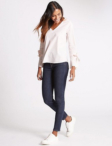 M/&S Sculpt /& Lift MID Rise SKINNY JEANS ~ Size 20 Short ~ INDIGO