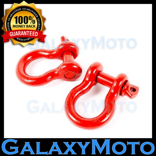 Heavy Duty 1 Pair 3//4/" RED 4.75 Ton D-Ring Bow Shackle Off Road 4x4