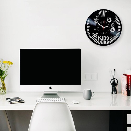 KISS Rock Band Vinyl Record Black Wall Clock Fan Art Birthday Gifts Home Decor
