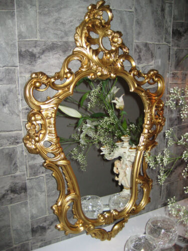 Wandspiegel+Konsole Gold Barock Spiegelablage 50X76 Antik Wandkonsole spiegel