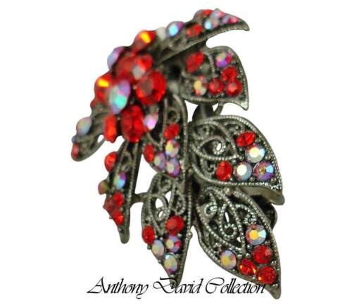 Anthony David Red Austrian Crystal Hair Accessory Clip 