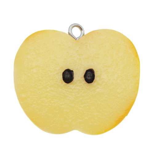 Assorted 3D Resin Apple Slices Fruit Pendant Charms Jewelry DIY Accessories 3pcs