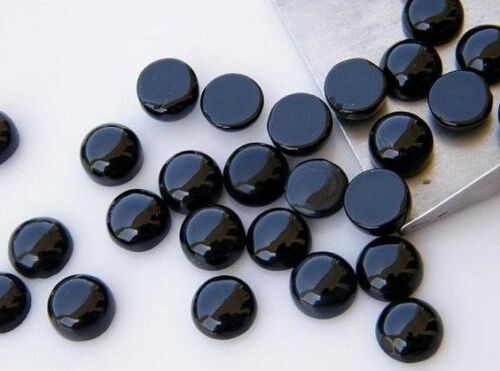 Wholesale Lot Natural Black Onyx 6X6 mm Round Cabochon Loose Gemstone Y-26 
