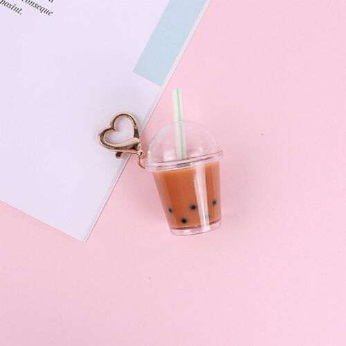 Details about  / Creative Unique Milk Tea Bubble Key Chains Personality Drink Girl Funny Jewelry