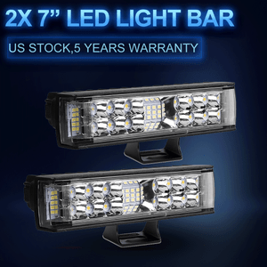 Pair 7 inch 816W LED Work Light Bar Flood Spot Offroad 4WD SUV Driving Fog Light