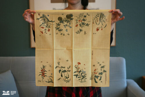 Korean Traditional peinture mouchoir en coton pour femme homme objet cadeau Chochungdo 