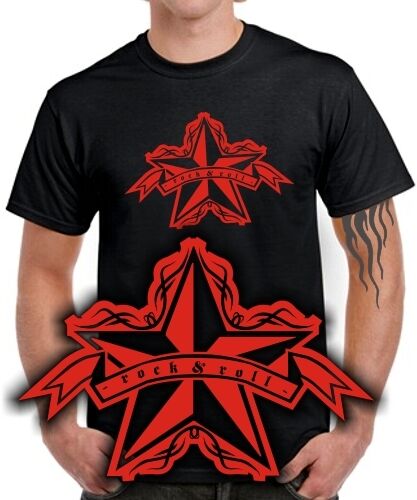 fun t-shirt rockabilly emo Nautic tribal tatouage star punk * rock /& roll
