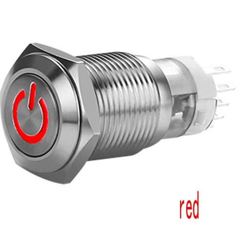 Car Boat Auto 12V LED Push Button Metal Switch 16mm Push ON//OFF Switch Latching