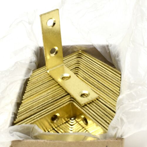 2/" 50mm ELECTRO BRASS PLATED CORNER BRACES ANGLE BRACKETS STRAPS SUPPORTS