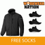 SNICKERS 1100 Allround lavoro BLACK WIND PROOF Giacca Impermeabile LIBERO CALZE